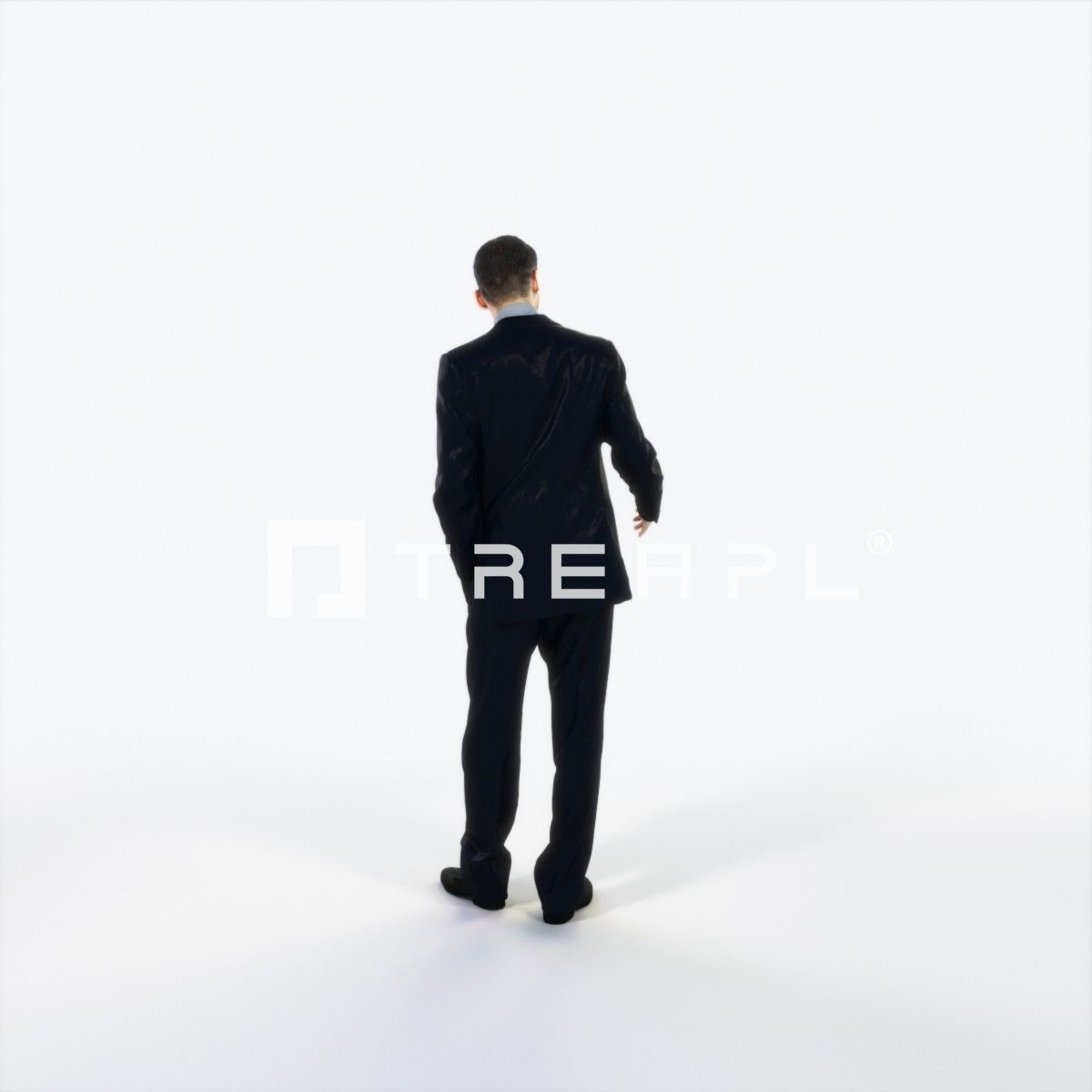 Posture 05A Explaining Couple Elegant Business Man Low-poly 3D model_4