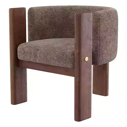 Solid Brass and Boucle Malta Dining and Lounge Chair