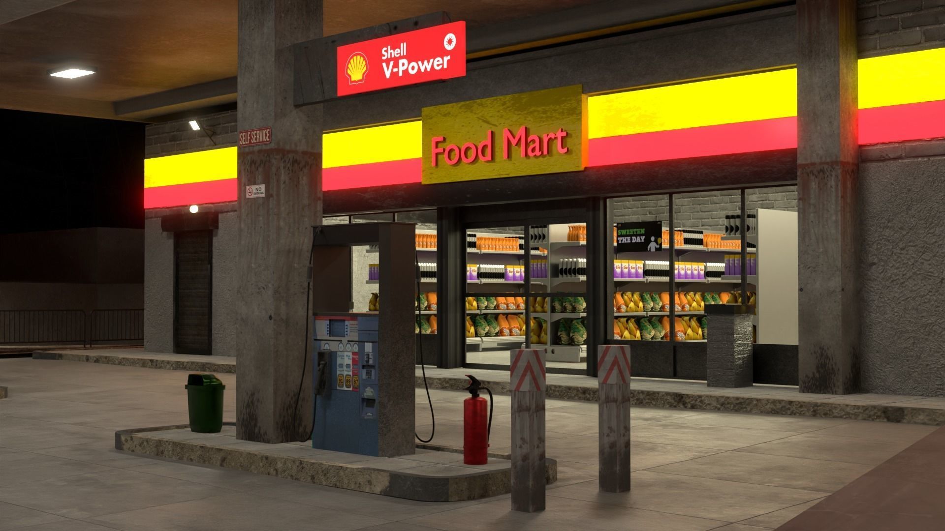 Gas Station Envronment 3D model_7