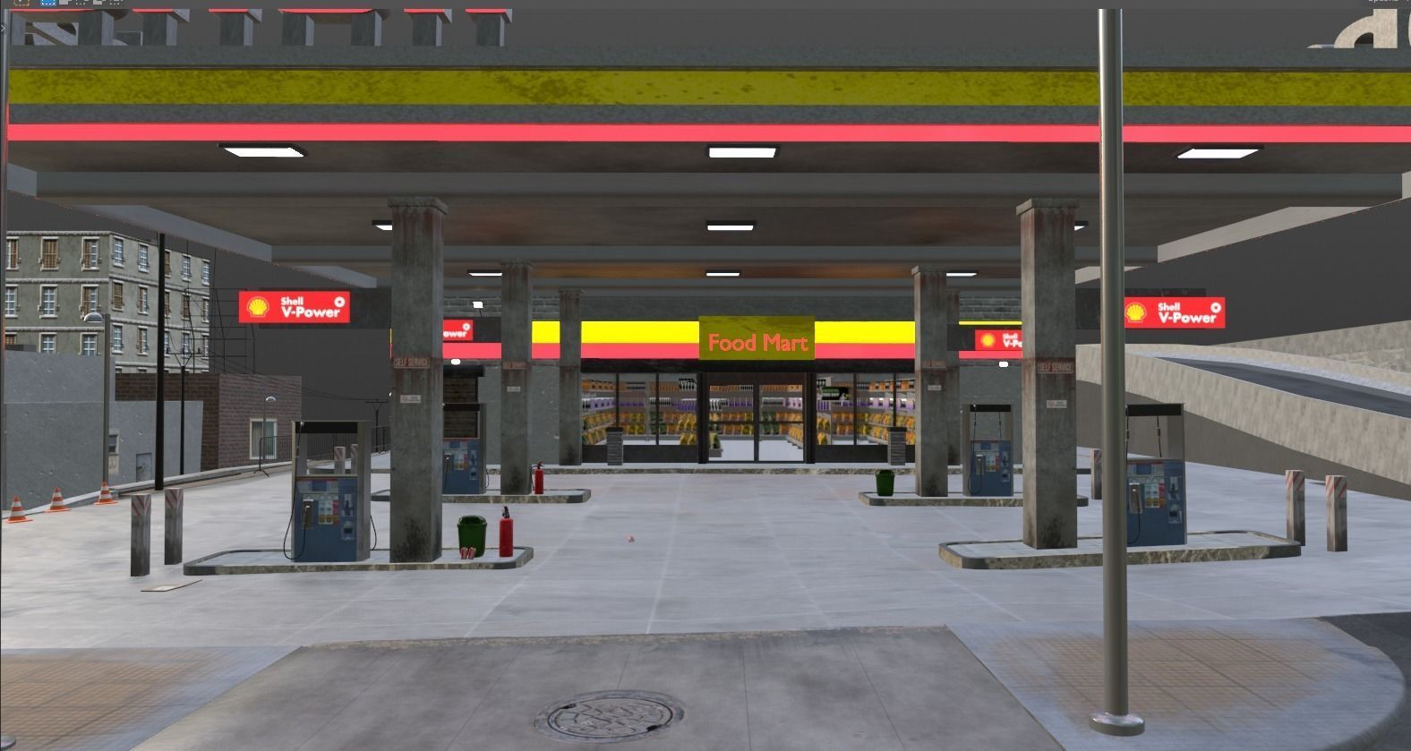 Gas Station Envronment 3D model_12