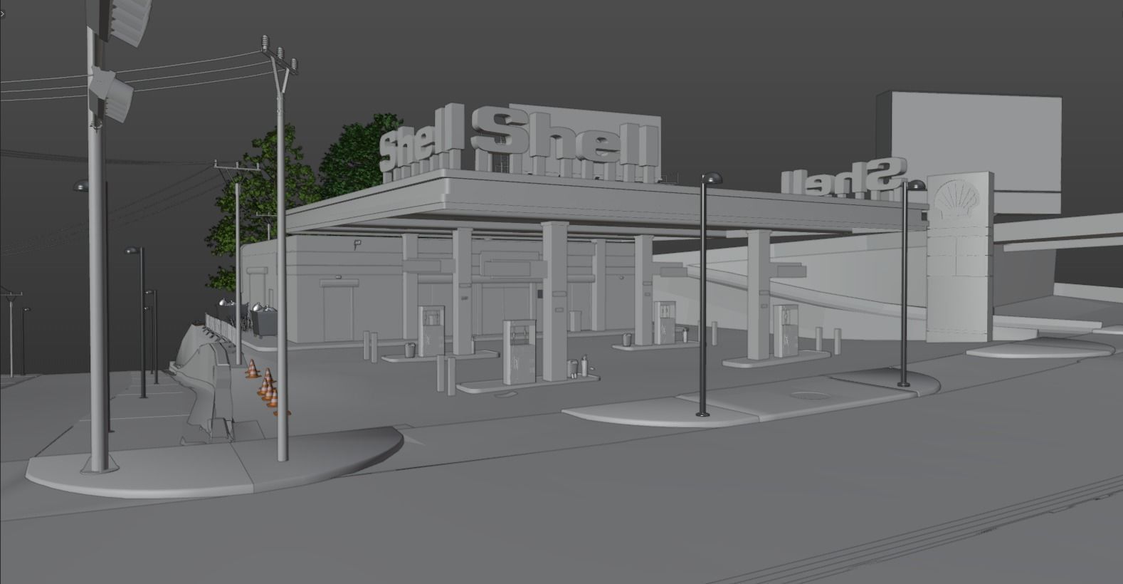 Gas Station Envronment 3D model_14