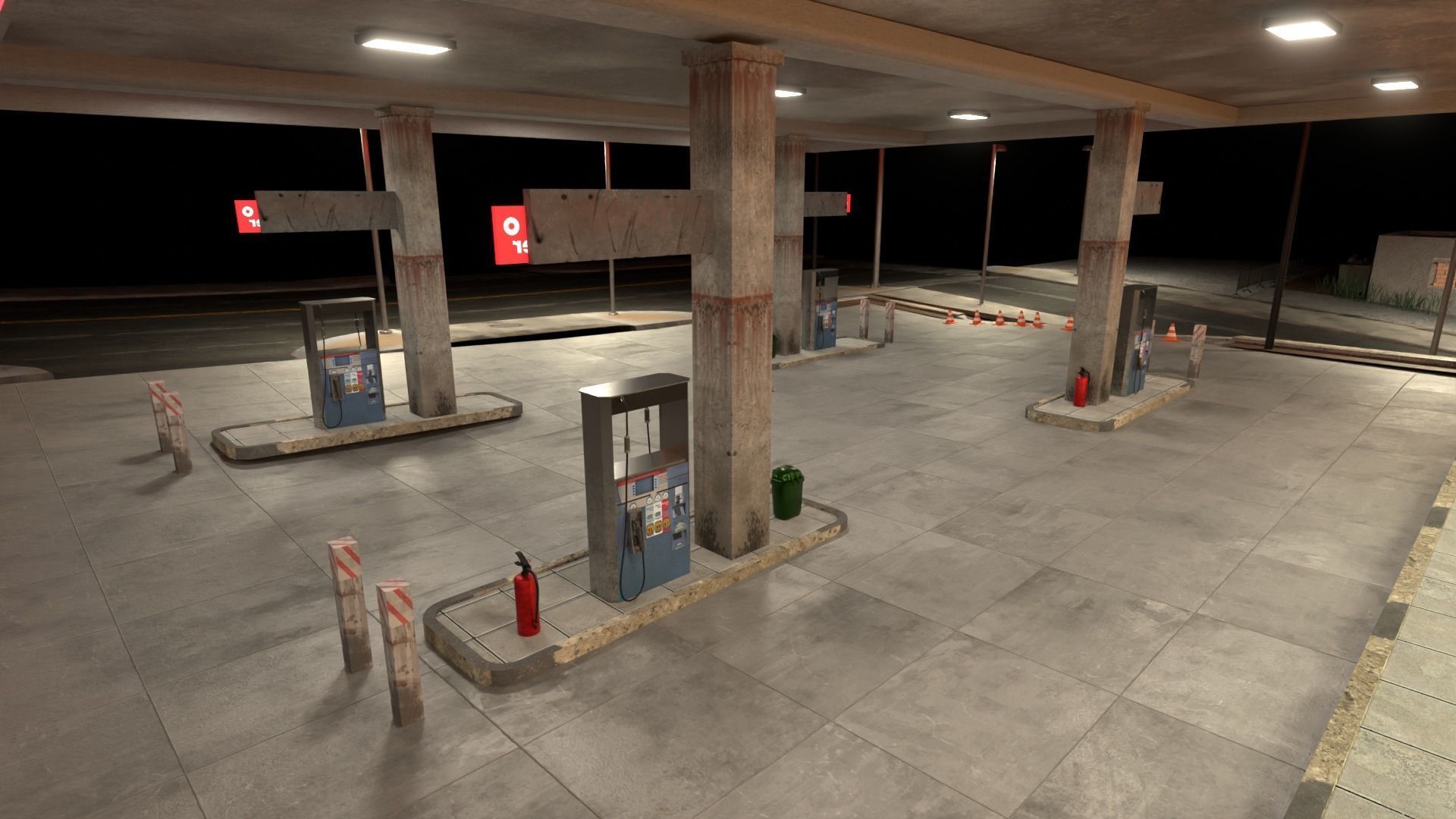 Gas Station Envronment 3D model_10