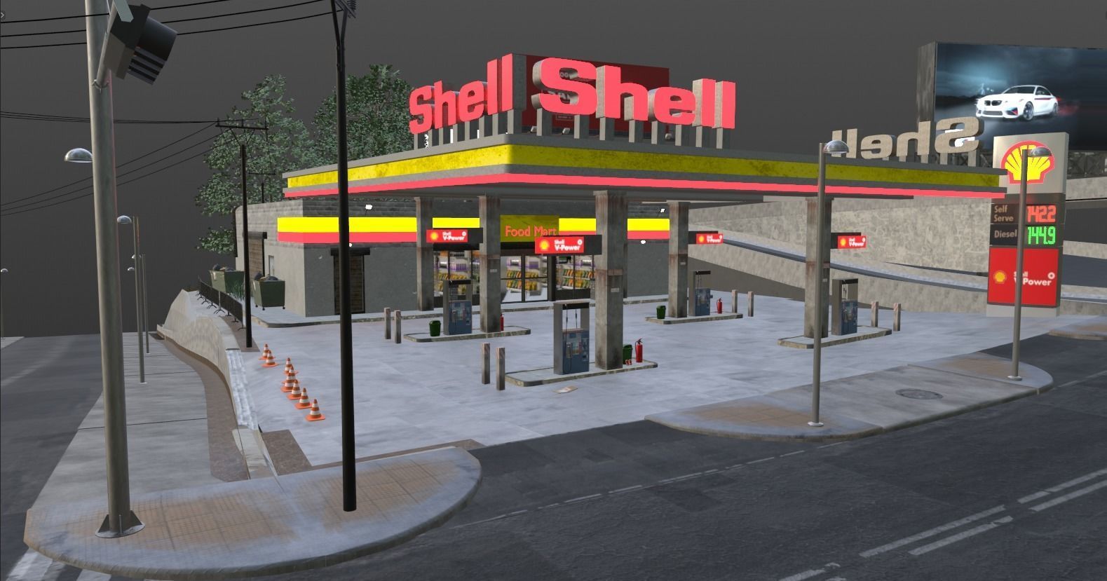 Gas Station Envronment 3D model_13