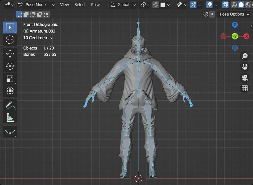 Cyberpunk Character - Scifi streetwear Low-poly 3D model_11