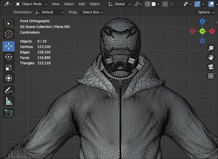 Cyberpunk Character - Scifi streetwear Low-poly 3D model_8