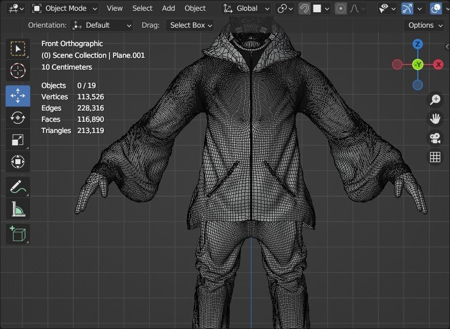 Cyberpunk Character - Scifi streetwear Low-poly 3D model_10