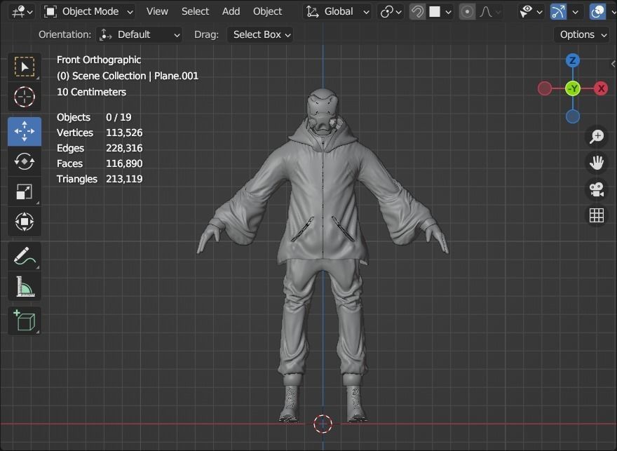 Cyberpunk Character - Scifi streetwear Low-poly 3D model_7