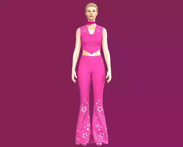 Barbie vest with bell bottom pant
