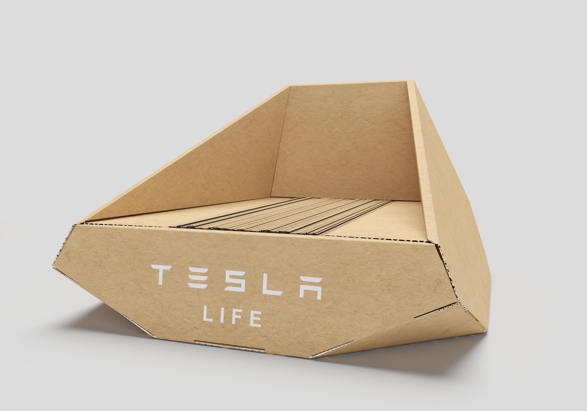 tesla cat bed 3D model_2