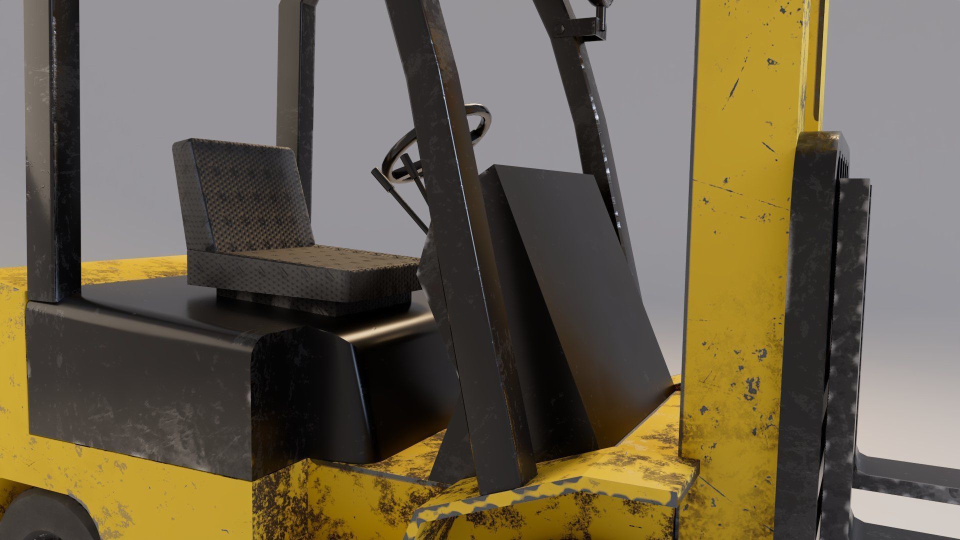 Industrial Counterbalance Forklift Low-poly 3D model_8