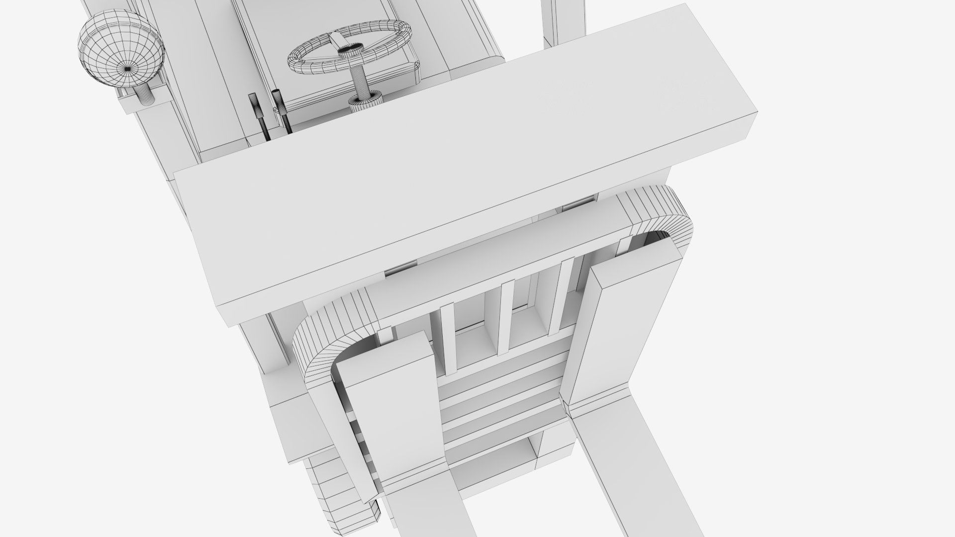 Industrial Counterbalance Forklift Low-poly 3D model_29