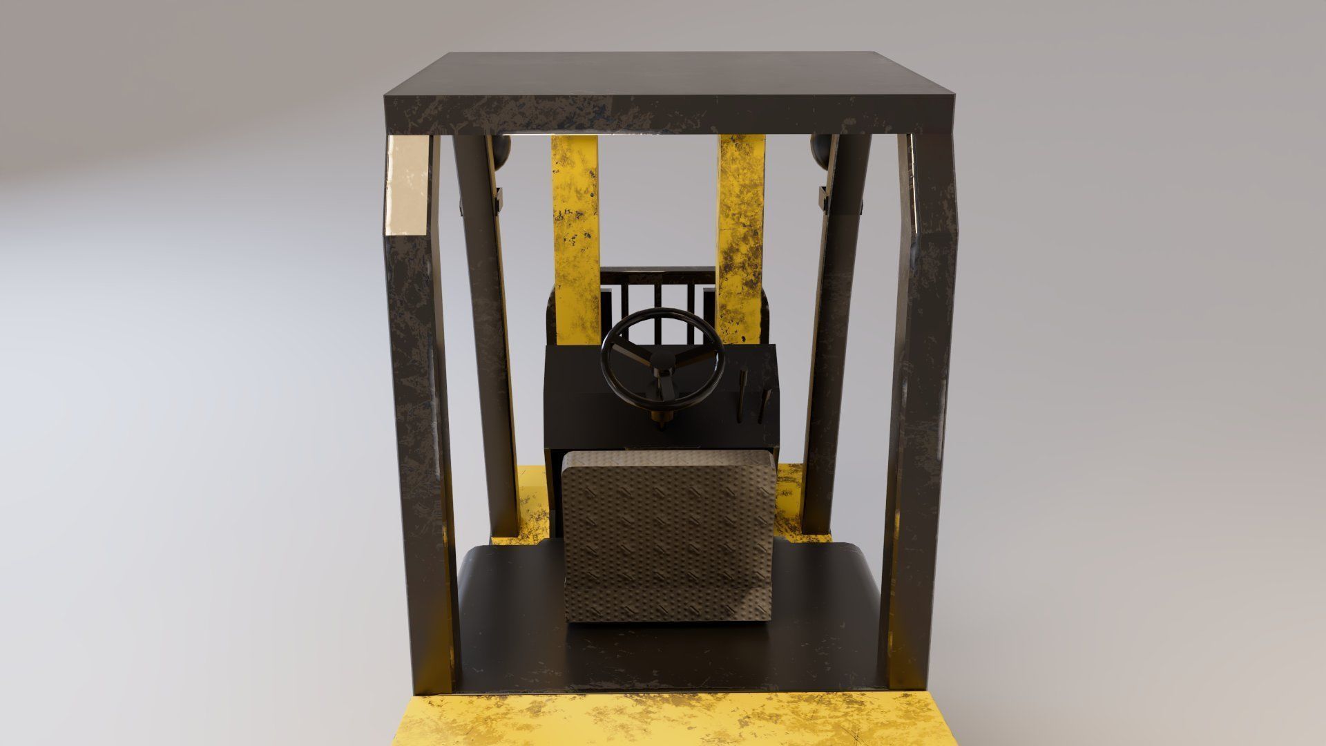 Industrial Counterbalance Forklift Low-poly 3D model_14