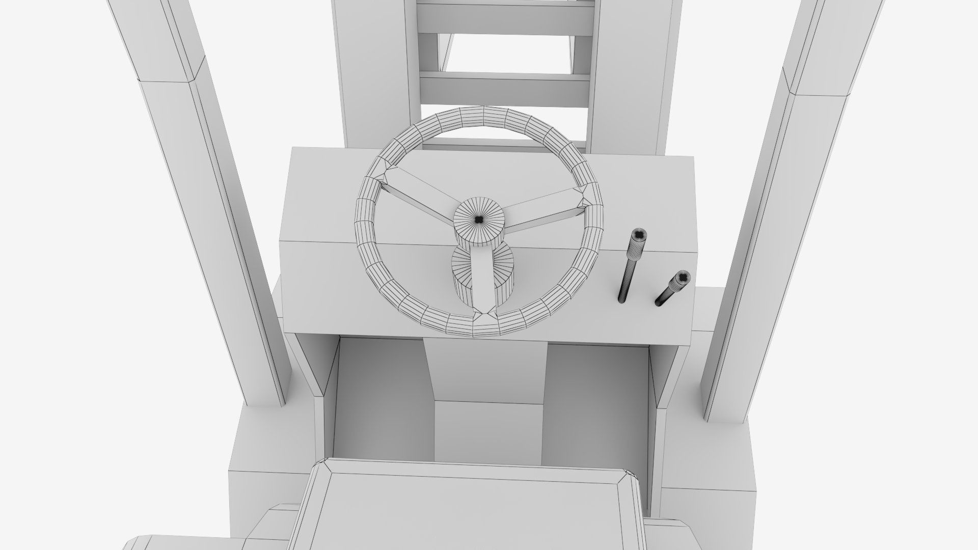 Industrial Counterbalance Forklift Low-poly 3D model_34