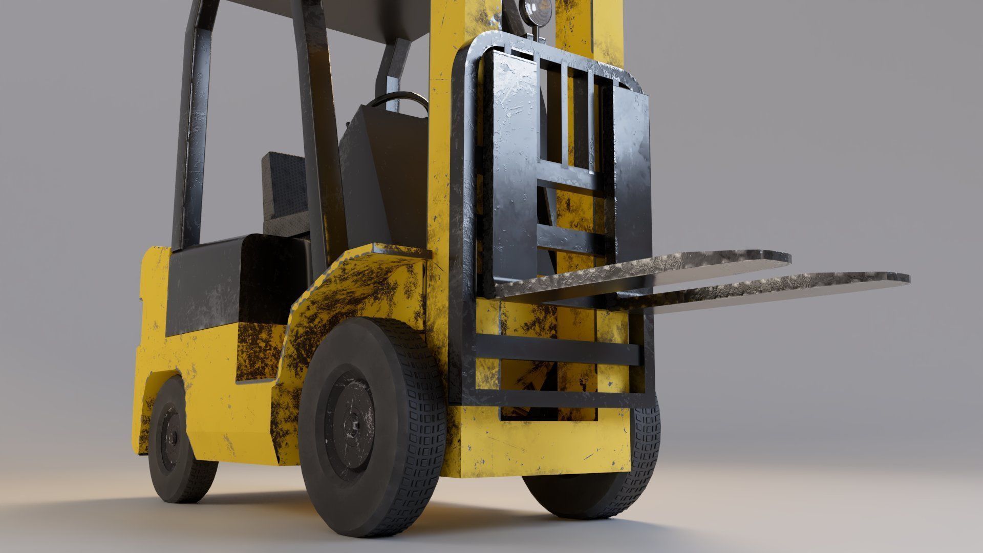 Industrial Counterbalance Forklift Low-poly 3D model_11