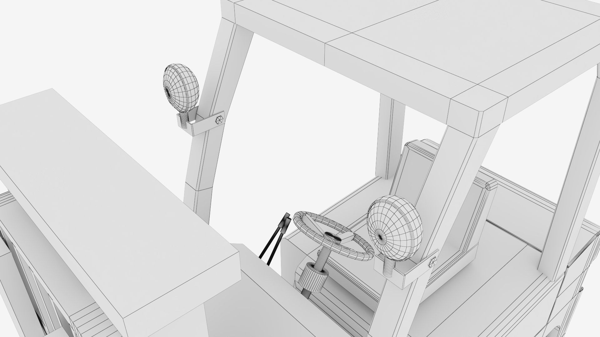 Industrial Counterbalance Forklift Low-poly 3D model_27