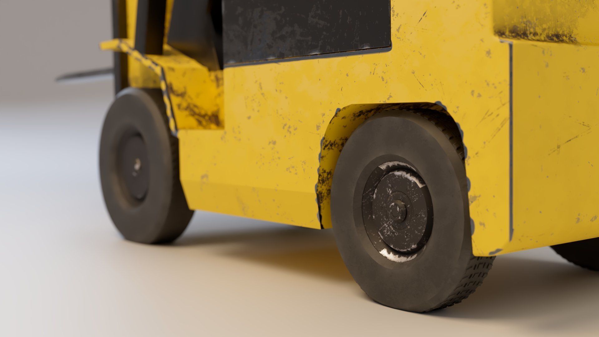 Industrial Counterbalance Forklift Low-poly 3D model_6