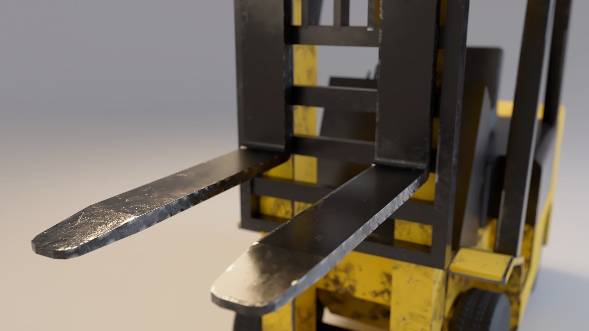 Industrial Counterbalance Forklift Low-poly 3D model_4