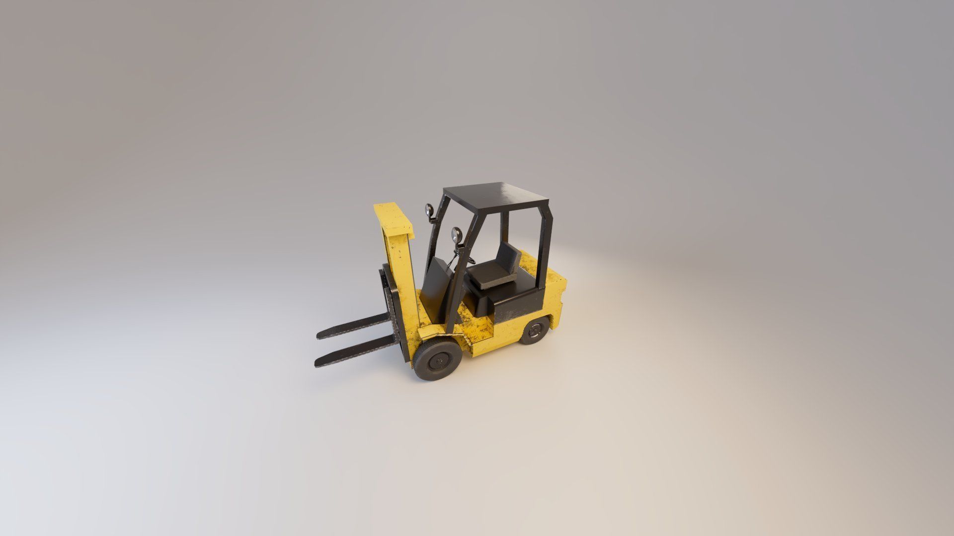 Industrial Counterbalance Forklift Low-poly 3D model_24