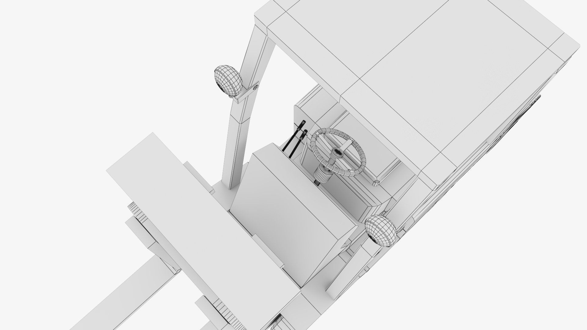 Industrial Counterbalance Forklift Low-poly 3D model_28