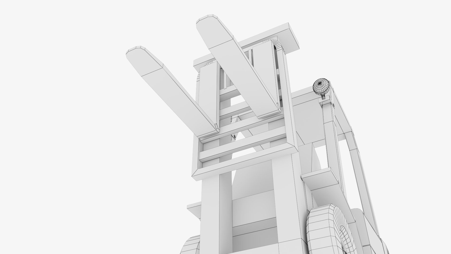 Industrial Counterbalance Forklift Low-poly 3D model_30
