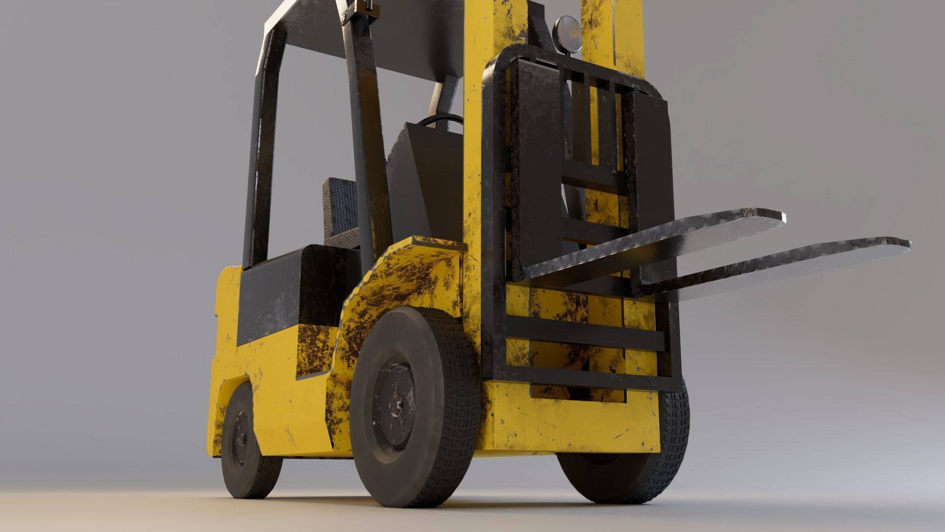 Industrial Counterbalance Forklift Low-poly 3D model_18