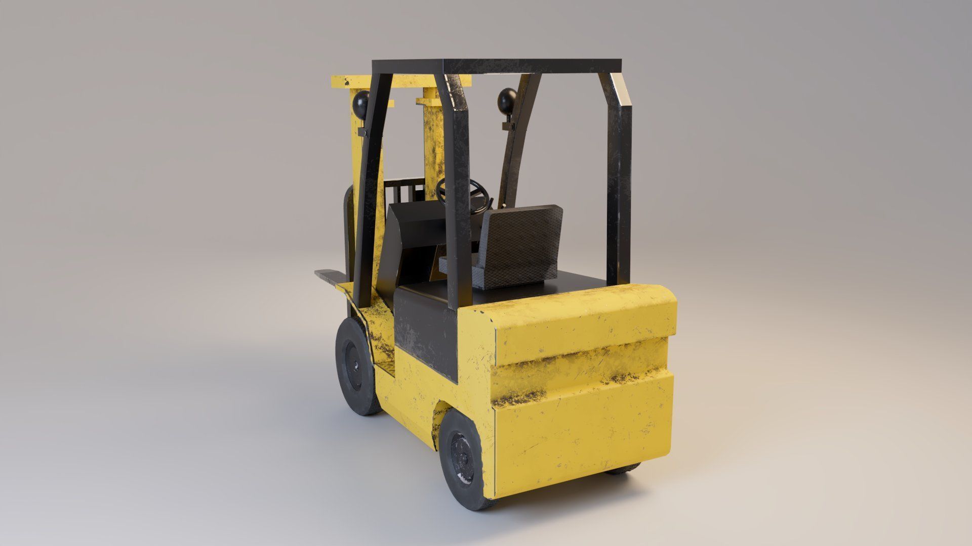 Industrial Counterbalance Forklift Low-poly 3D model_20