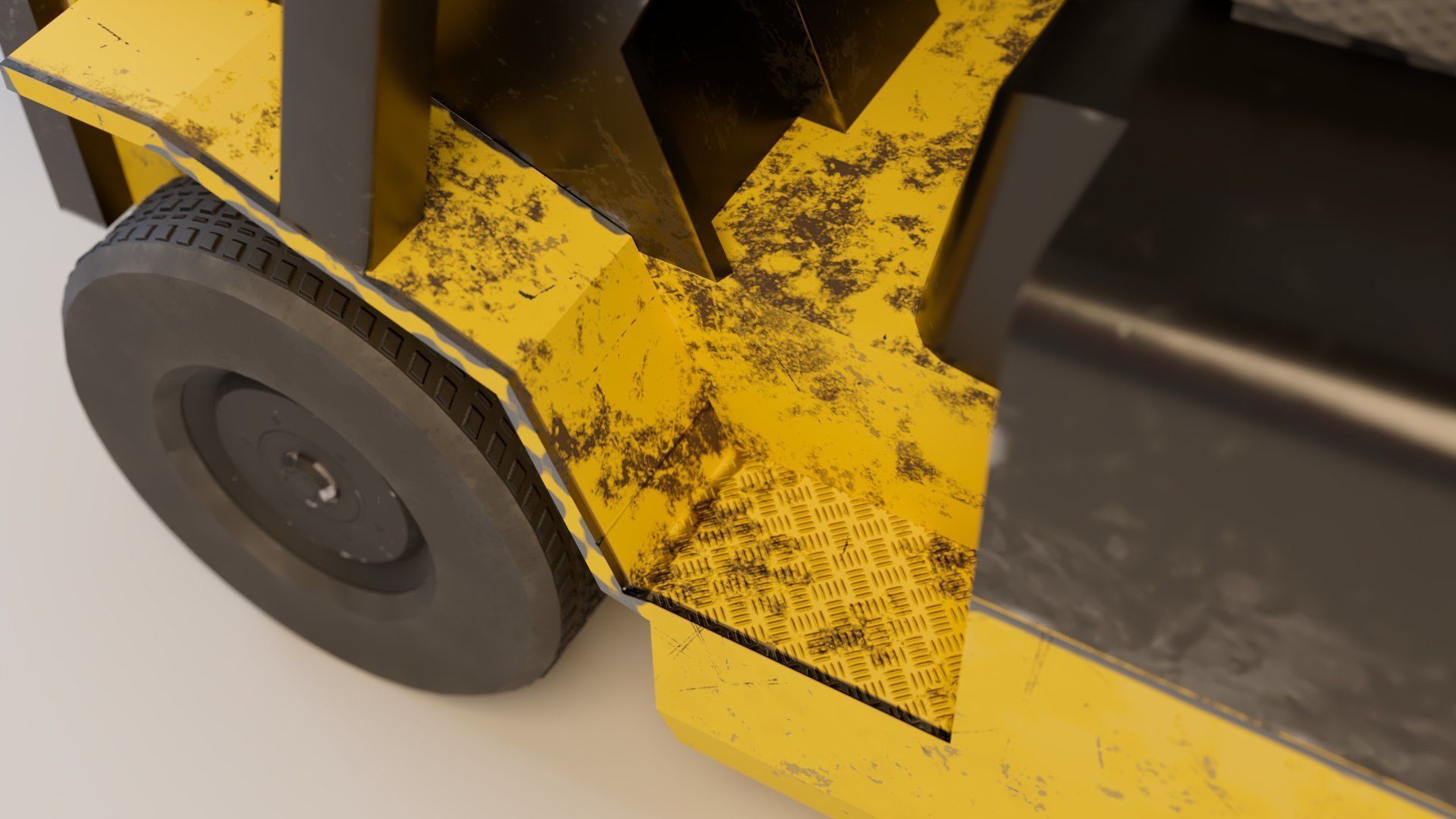 Industrial Counterbalance Forklift Low-poly 3D model_3