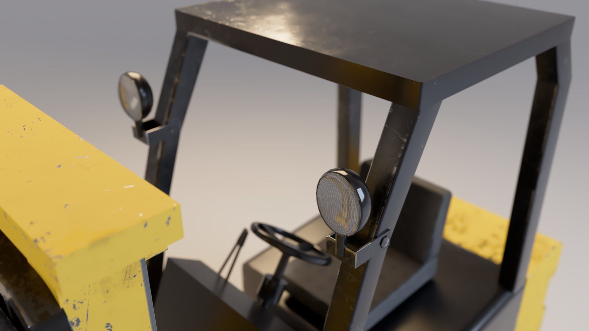 Industrial Counterbalance Forklift Low-poly 3D model_22