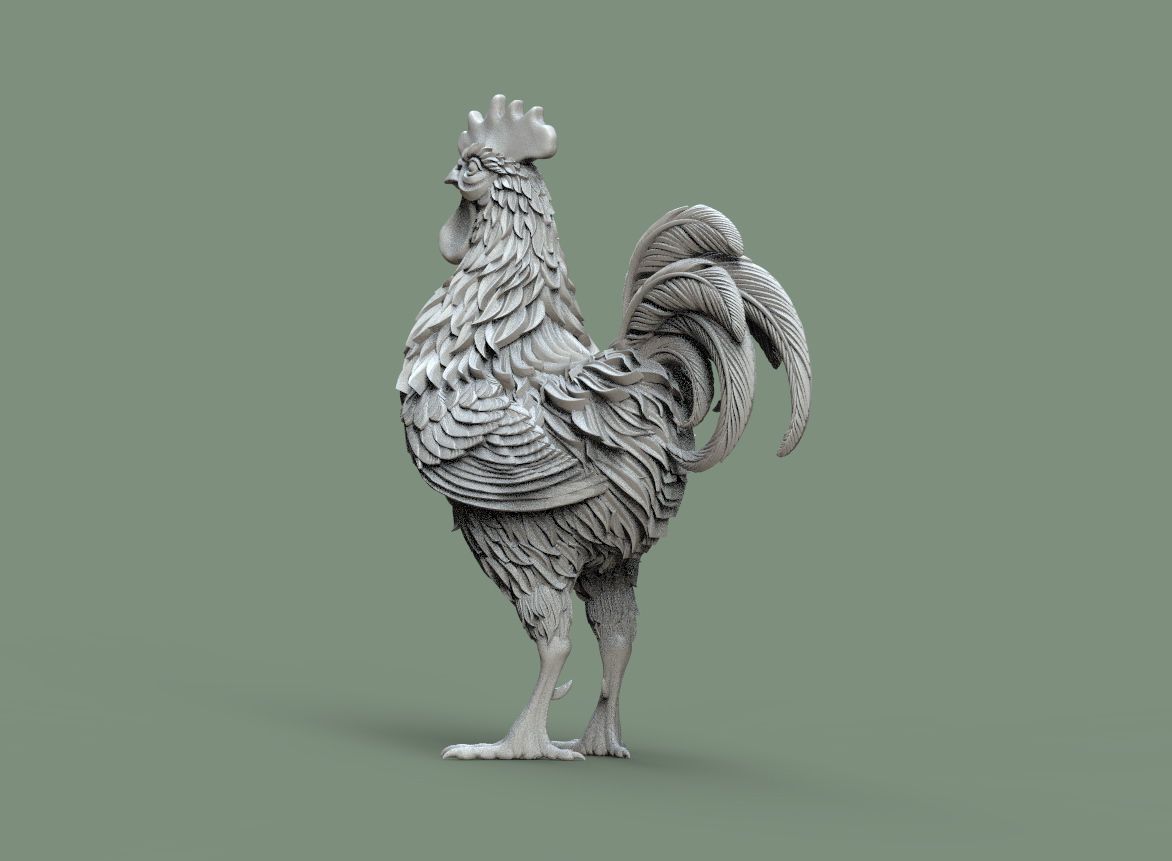 rooster 3D print model_2