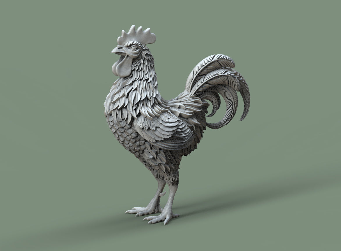 rooster 3D print model_1