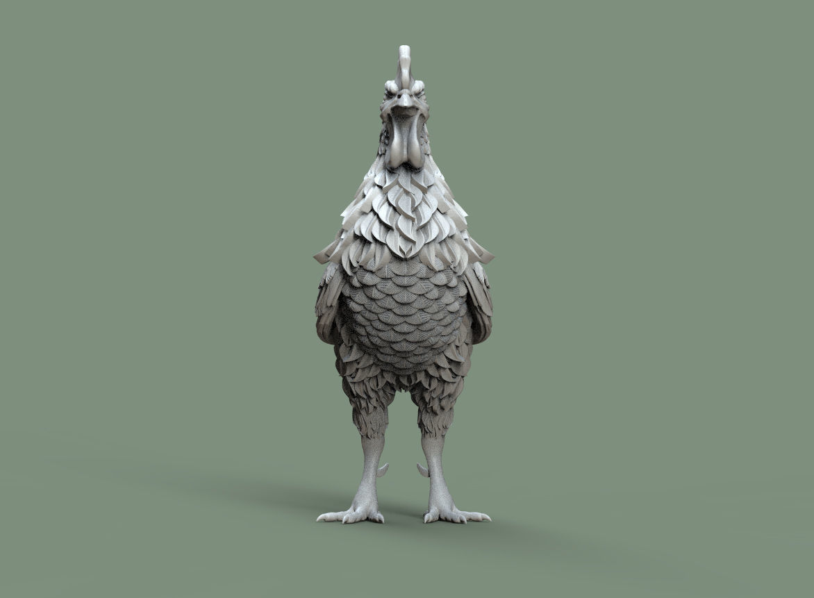 rooster 3D print model_4