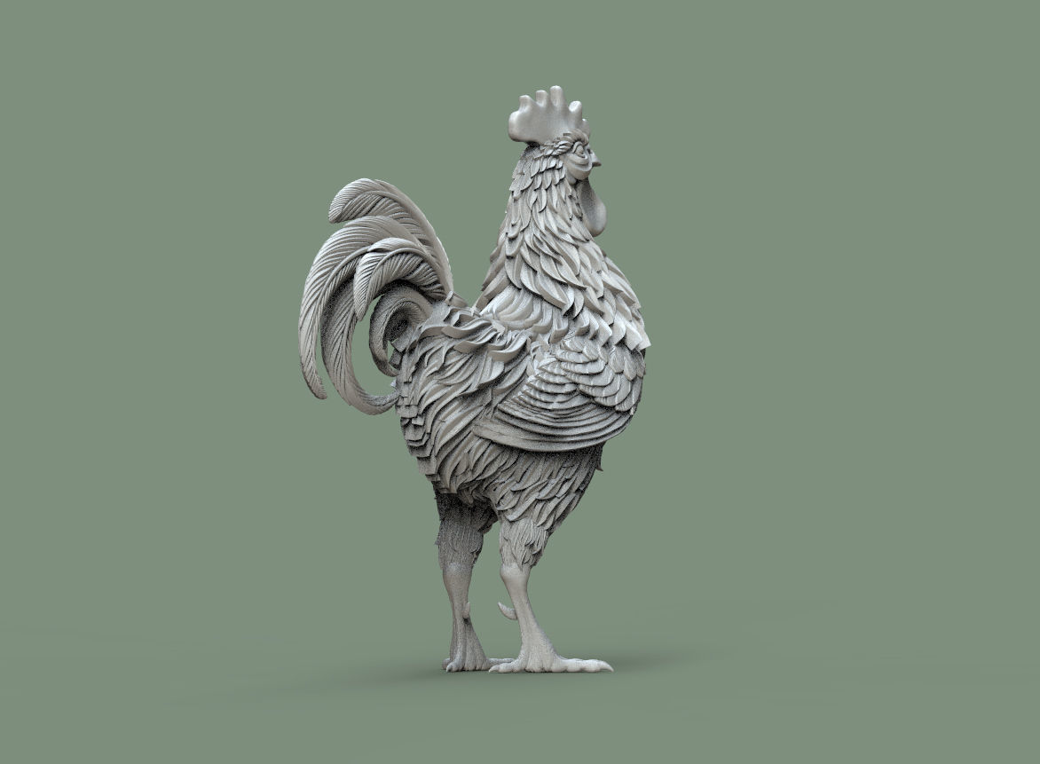 rooster 3D print model_5