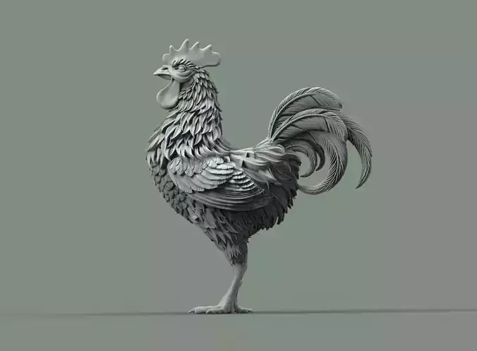 rooster 3D print model