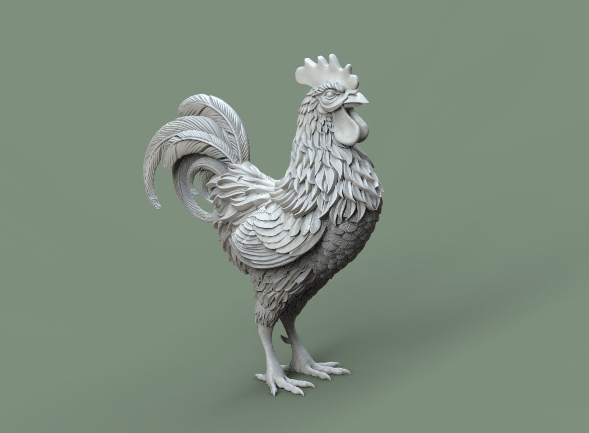 rooster 3D print model_7