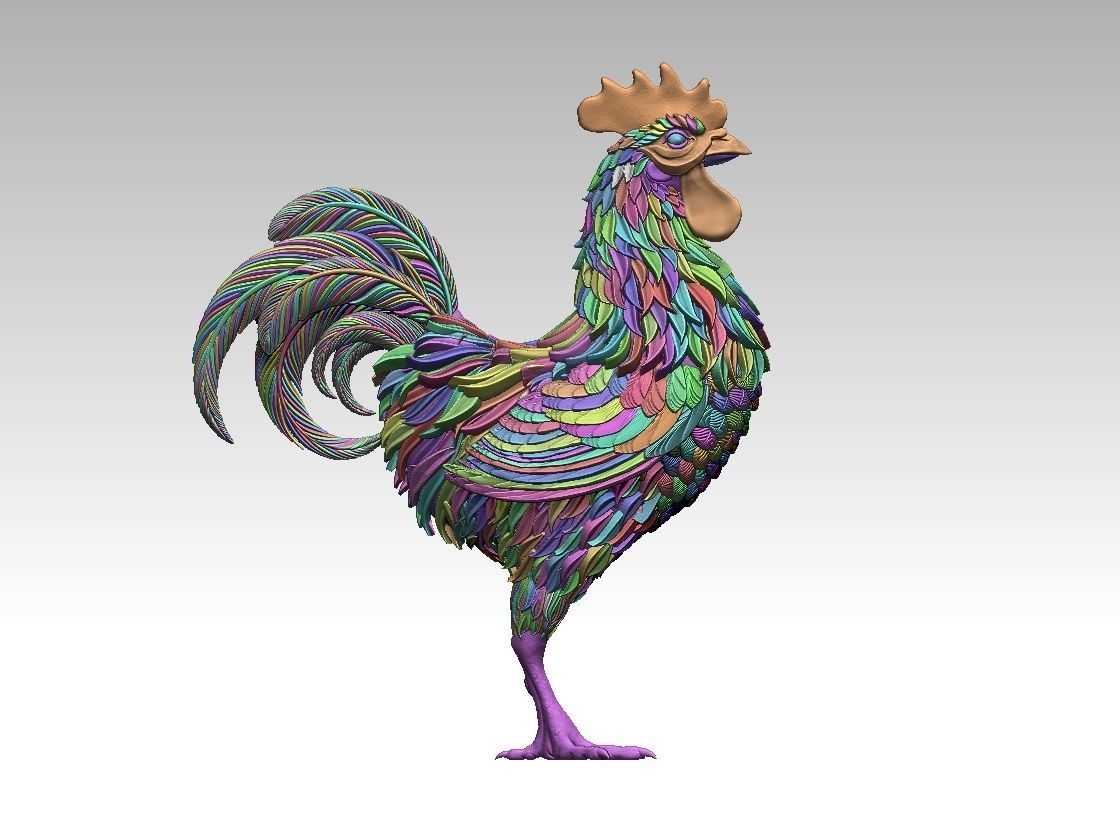 rooster 3D print model_9