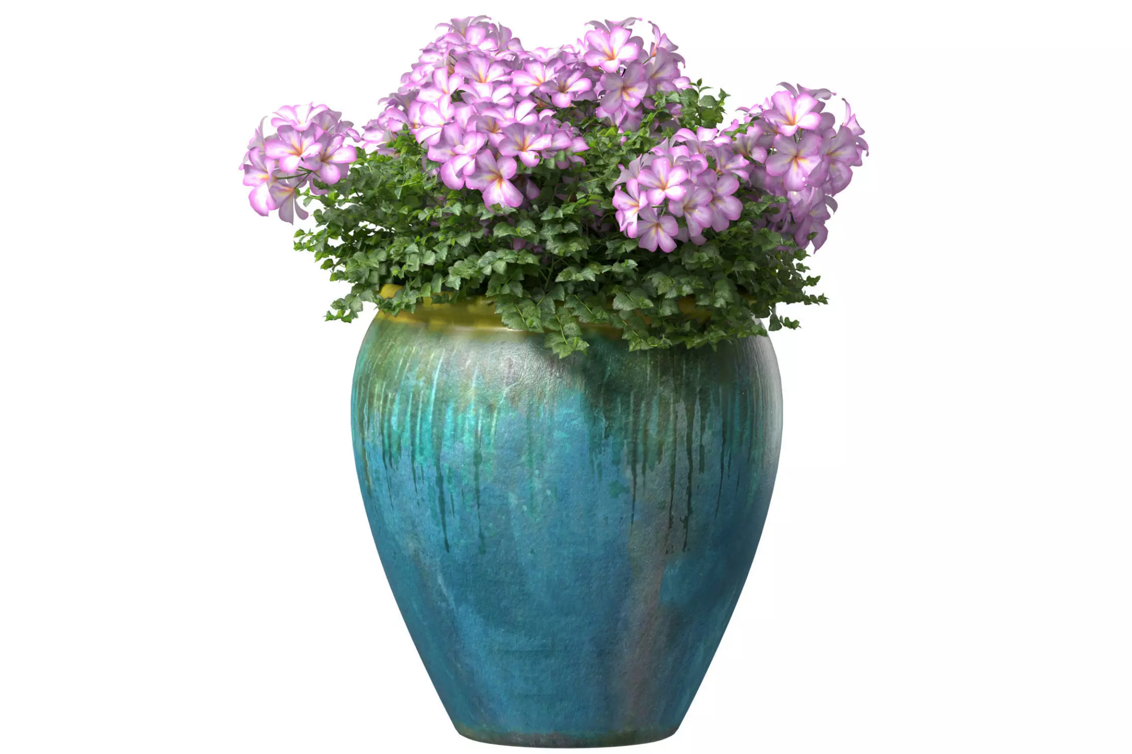 Garden Flowers Container Pot Plant 3D model_0
