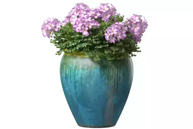 Garden Flowers Container Pot Plant 3D model