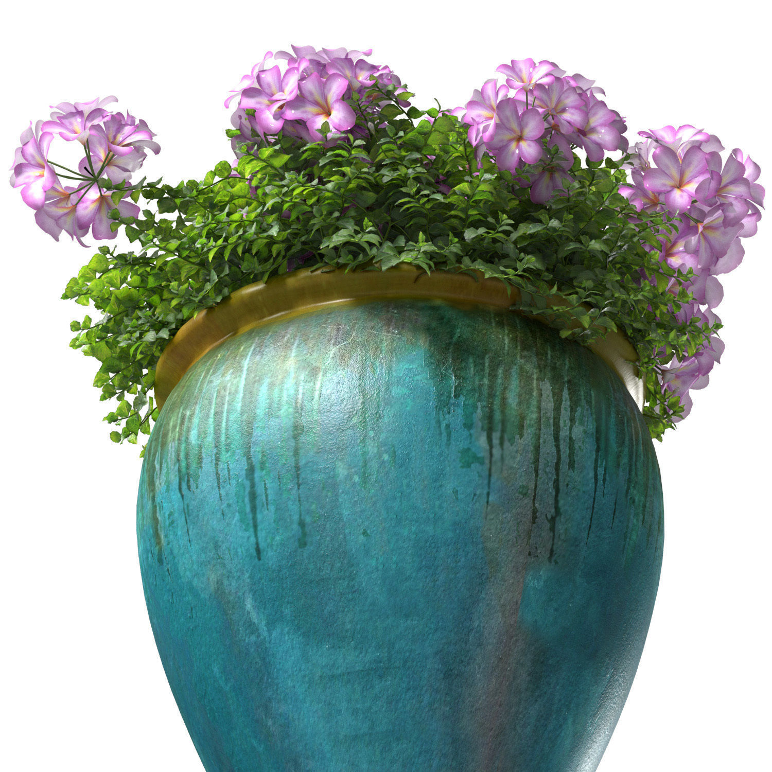 Garden Flowers Container Pot Plant 3D model_1