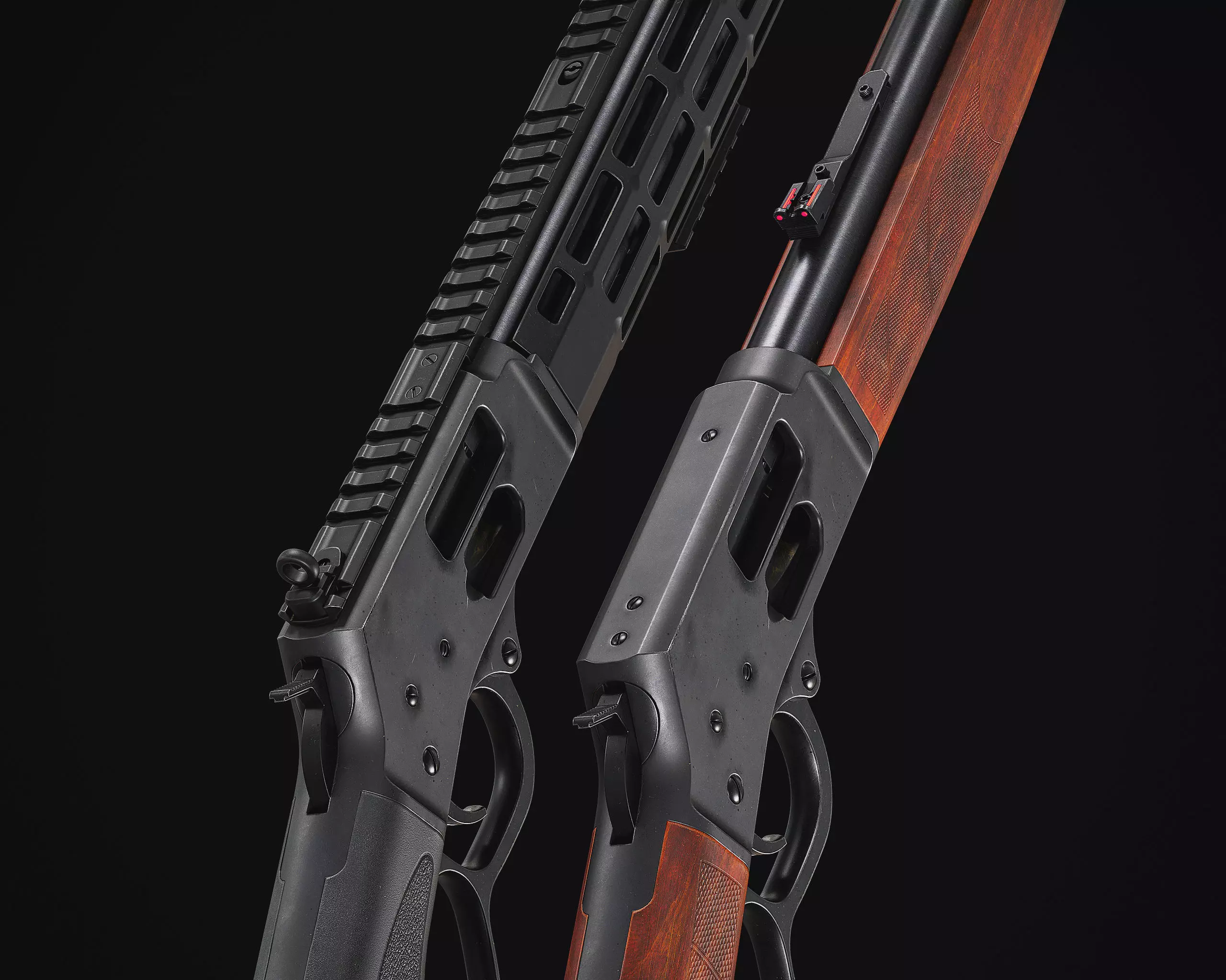 Model X lever action rifle Low-poly 3D model_0