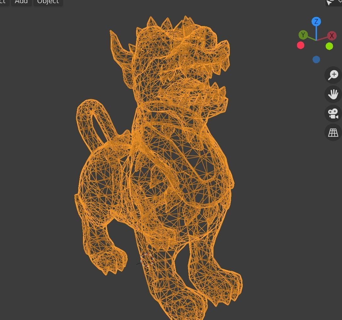 lion statue Low-poly 3D model_3