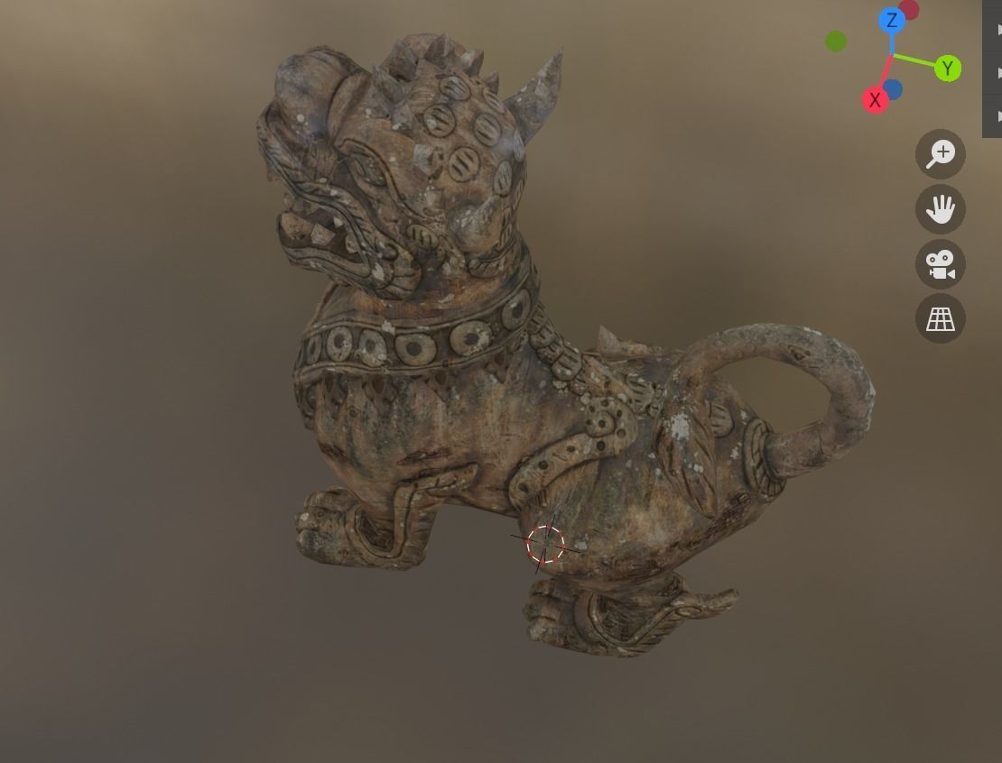 lion statue Low-poly 3D model_5