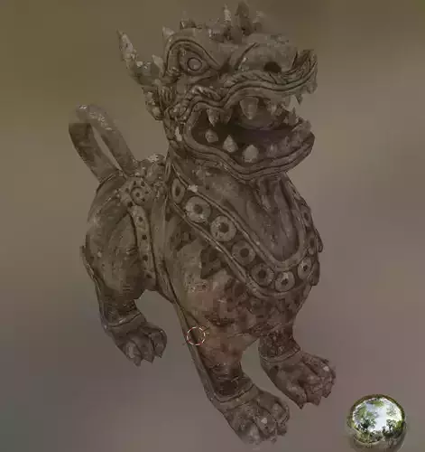 lion statue Low-poly 3D model