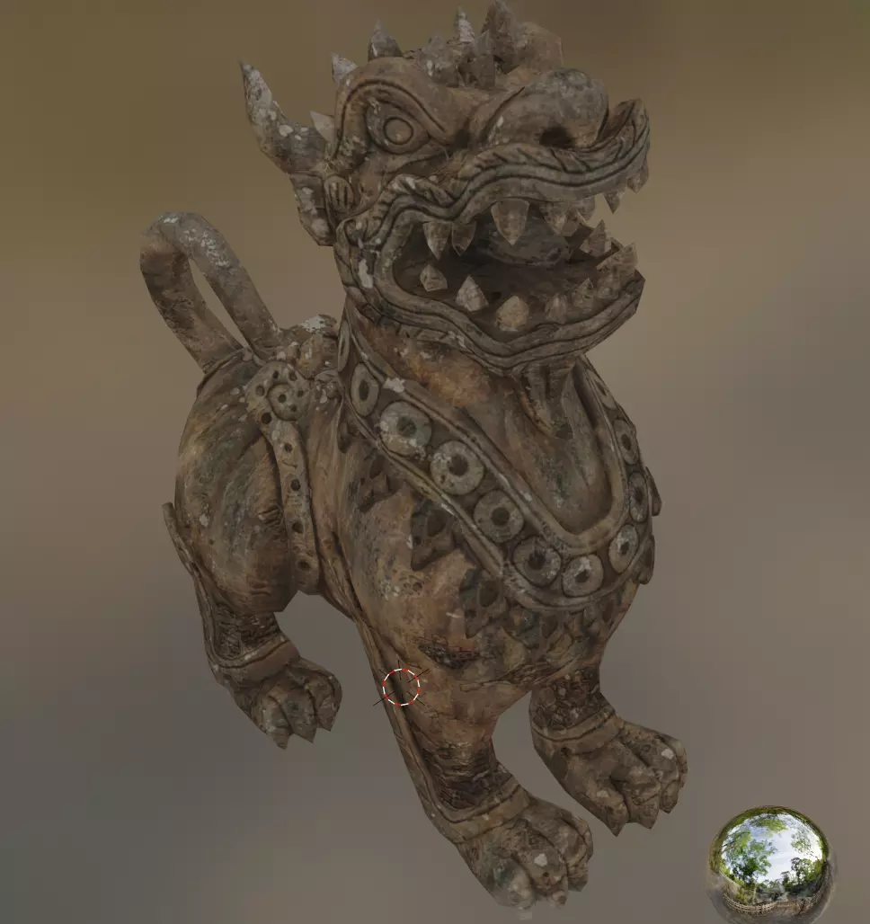 lion statue Low-poly 3D model_0