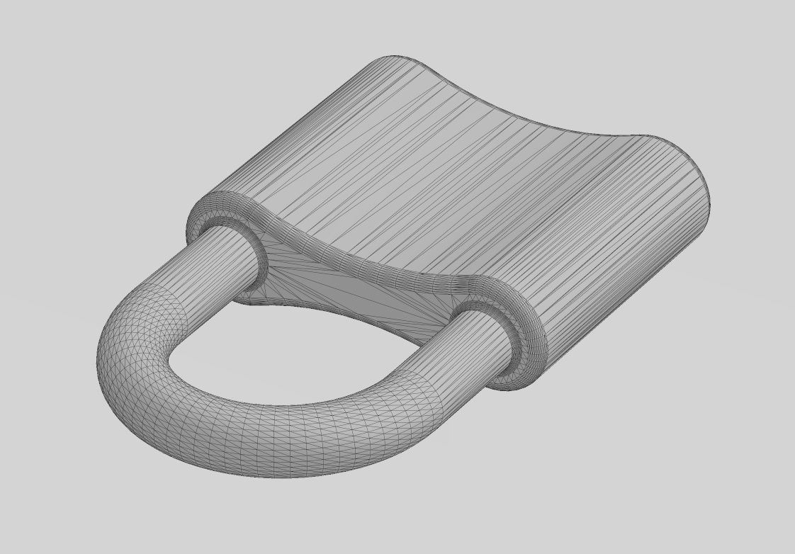 Simple curved padlock pendant and charm 3D print model_13