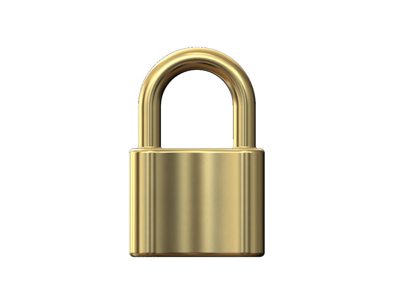 Simple curved padlock pendant and charm 3D print model_1