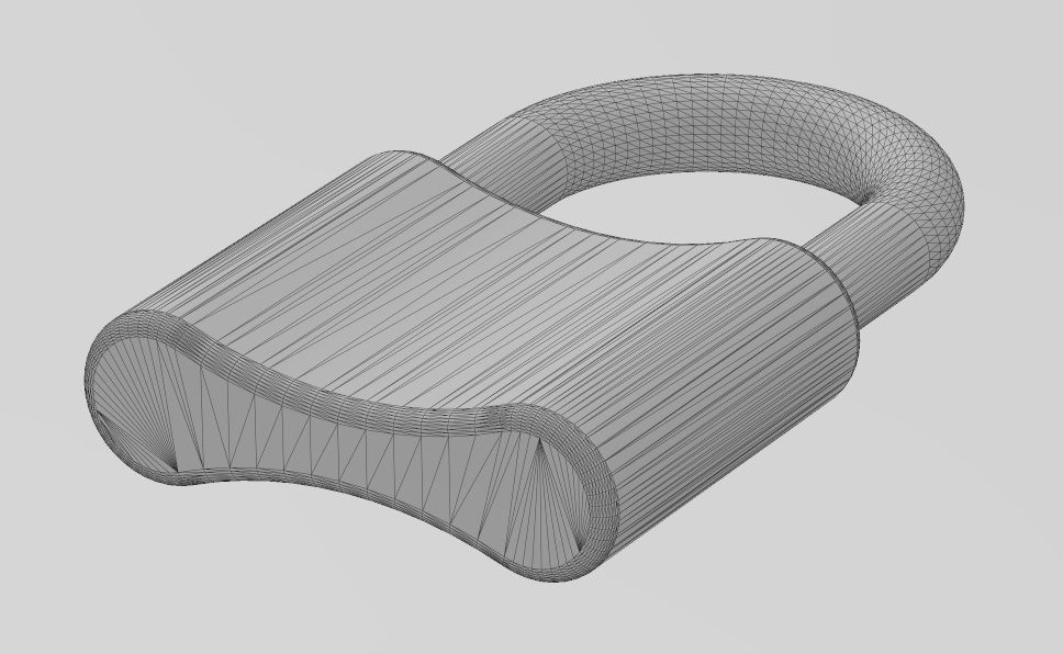 Simple curved padlock pendant and charm 3D print model_14