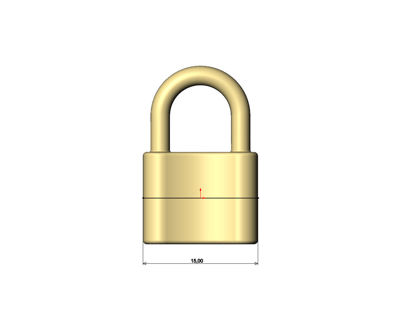 Simple curved padlock pendant and charm 3D print model_7