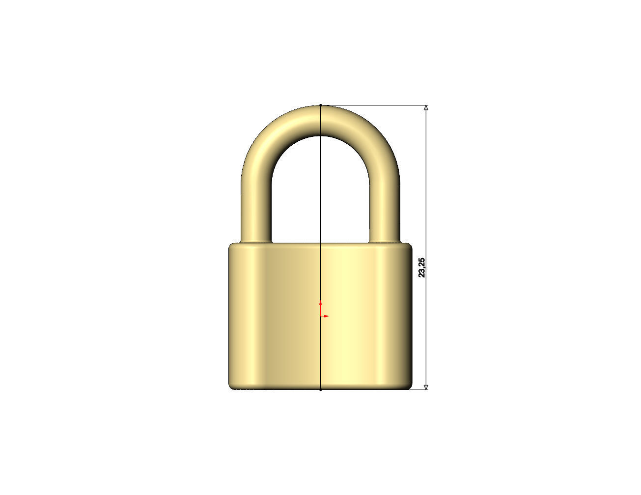 Simple curved padlock pendant and charm 3D print model_5