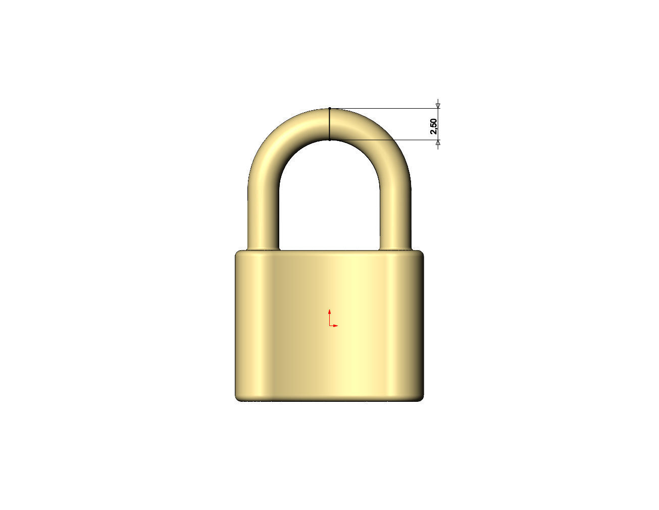 Simple curved padlock pendant and charm 3D print model_6