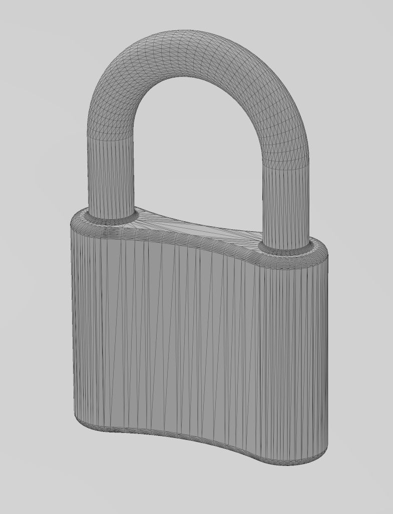 Simple curved padlock pendant and charm 3D print model_12